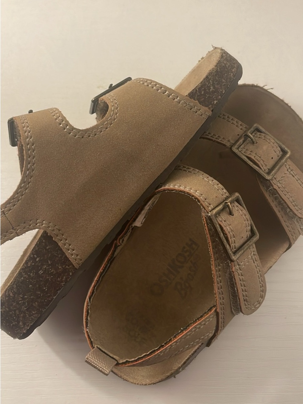 OshKosh B'gosh Tan Suede Kids Buckle Sandals